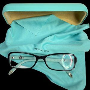 Vintage Tiffany and Co New York AG 925 Sterling Heart Locket Glasses Topaz Blue